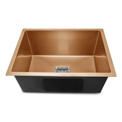 24x18x10 Handmade Kitchen Sink soundproof Rose Gold Matt Finish