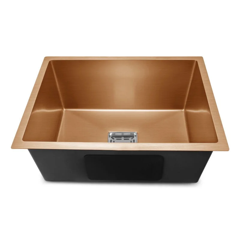 24x18x10 Handmade Kitchen Sink soundproof Rose Gold Matt Finish
