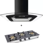 Glen Chimney Miso BLK 60 LPG Stove 1030 Wall Mounted Chimney (Black 1000 CMH)