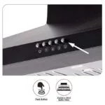 INALSA 60 cm, 1150 m3/hr Kitchen Chimney Classica 60BKBF - Image 4
