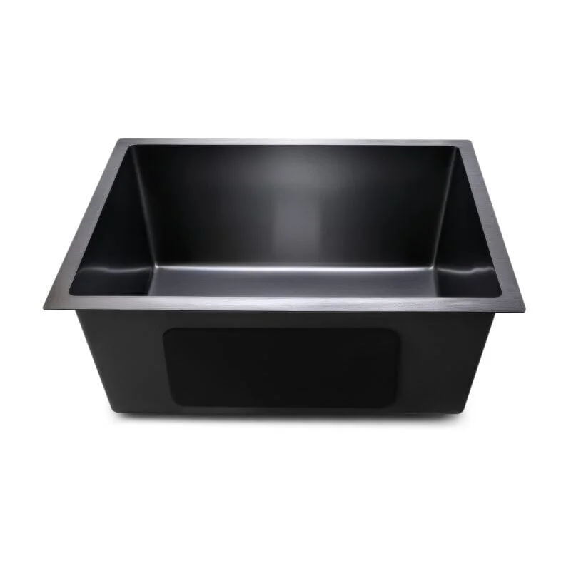24x18x10 Handmade Kitchen Sink soundproof Black Matt Finish