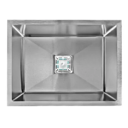 24x18x10 Handmade Kitchen Sink soundproof Silver Matt Finish