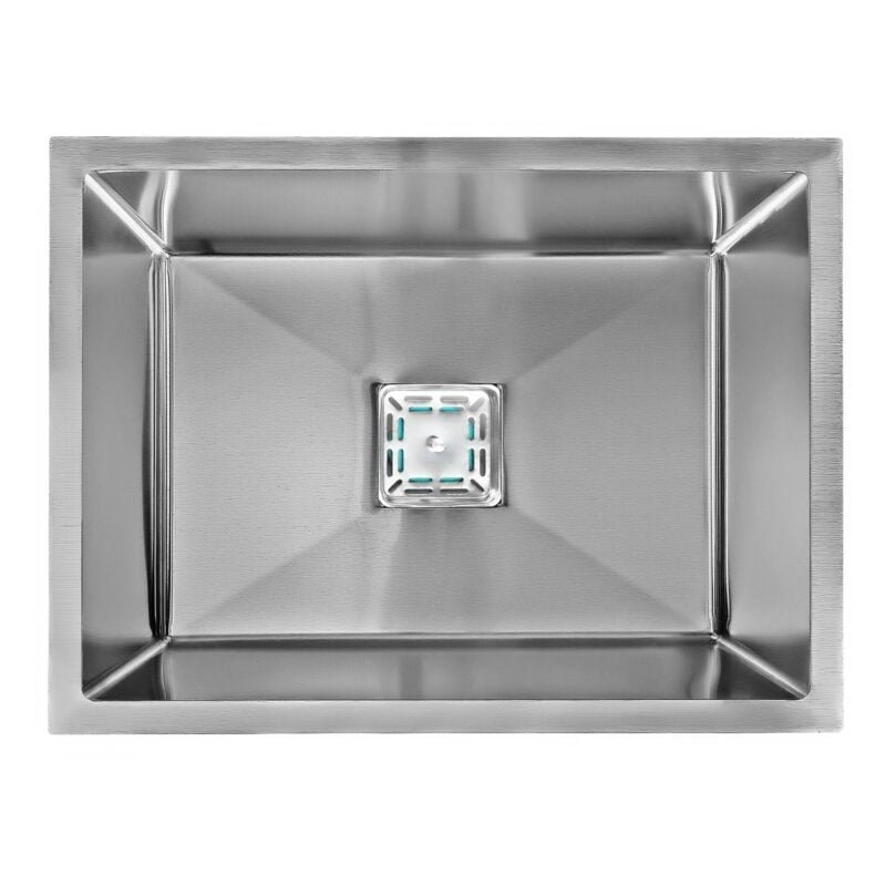 24x18x10 Handmade Kitchen Sink soundproof Silver Matt Finish
