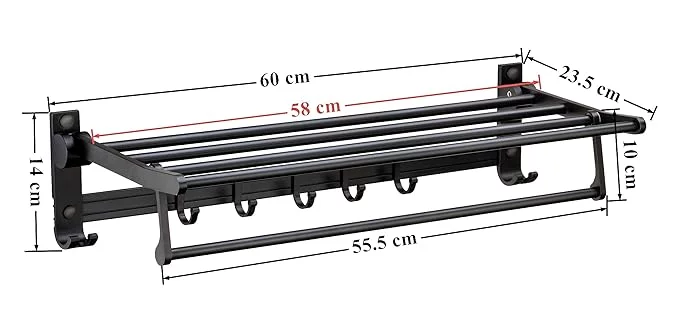 Aluminum Folding Towel Rack For Bathroom - Image 4