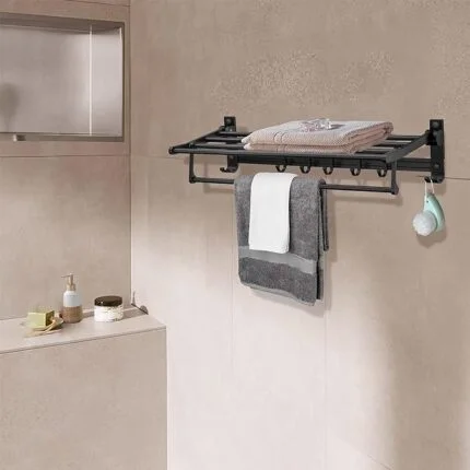 Aluminum Folding Towel Rack For Bathroom