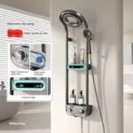 Shower Panel - Vortex with Hydropowered LED Light + Digital Display & 3 Water Functions - Image 2