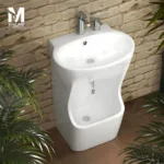 Modern Wudu Basin with Dual Hand & Foot Washing Design – Premium Ceramic by Miglani Hardware