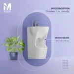 Modern Wudu Basin with Dual Hand & Foot Washing Design – Premium Ceramic by Miglani Hardware - Image 2
