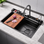 Digital Double Waterfall Kitchen Sink