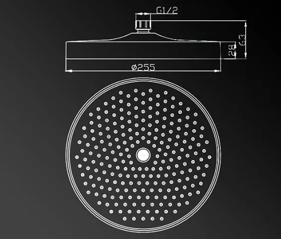 Round Stainless Steel 304 Grade Shower Head 12x12 - Image 2