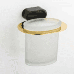 Glass & Steel Toothbrush Holder – 304 Grade Stainless Steel (Gold & Rose Gold)