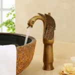 Swan Shape Brass High Neck Basin Mixer – Hot & Cold Faucet