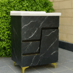 Premium HDHMR Bathroom Vanity | Z-Design | Dark Blue Marble Finish | 24x18 Inch