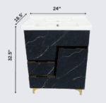 Premium HDHMR Bathroom Vanity | Z-Design | Dark Blue Marble Finish | 24x18 Inch - Image 2