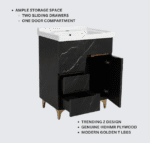 Premium HDHMR Bathroom Vanity | Z-Design | Dark Blue Marble Finish | 24x18 Inch - Image 3