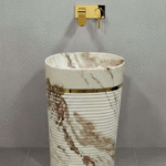 J200 20G Marble Finish Pedestal Basin for Luxury Bathrooms