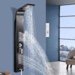 Luxury Waterfall Shower Panel | 5 Functions & Massage Jets | Stainless Steel 304 (Black)
