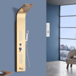Luxury Gold Waterfall Shower Panel | 5 Functions & Massage Jets | SS 304
