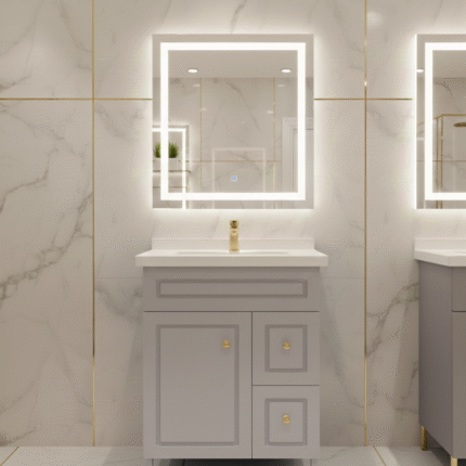 2510 HDHMR Plywood Vanity with Wash Basin | Grey | 24x18 Inch