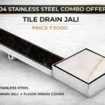 Premium Stainless Steel Tile Drain Jali Combo (Long + Small) | Heavy Duty Bathroom Floor Drain Set