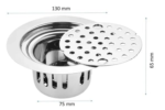 Steel Round Floor Drain Jali with Hole | Anti-Cockroach Trap | Chrome Finish 5 inch Kitchen/Bathroom Floor Jali | Rust-Proof & Durable Drain Cover (Pack of 1) - Image 3